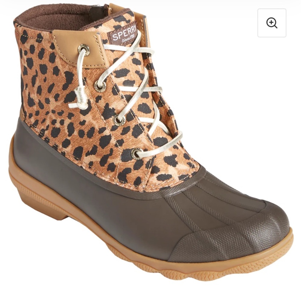 Sperry Syren Gulf Leopard Duck Boots size 9.5